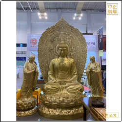 1.5米帶背光釋迦牟尼佛銅像